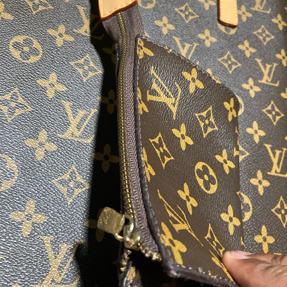 Louis Vuitton Monogram Canvas Tote with Tan Trim and Gold Hardware - Picture 5 of 14